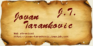 Jovan Taranković vizit kartica